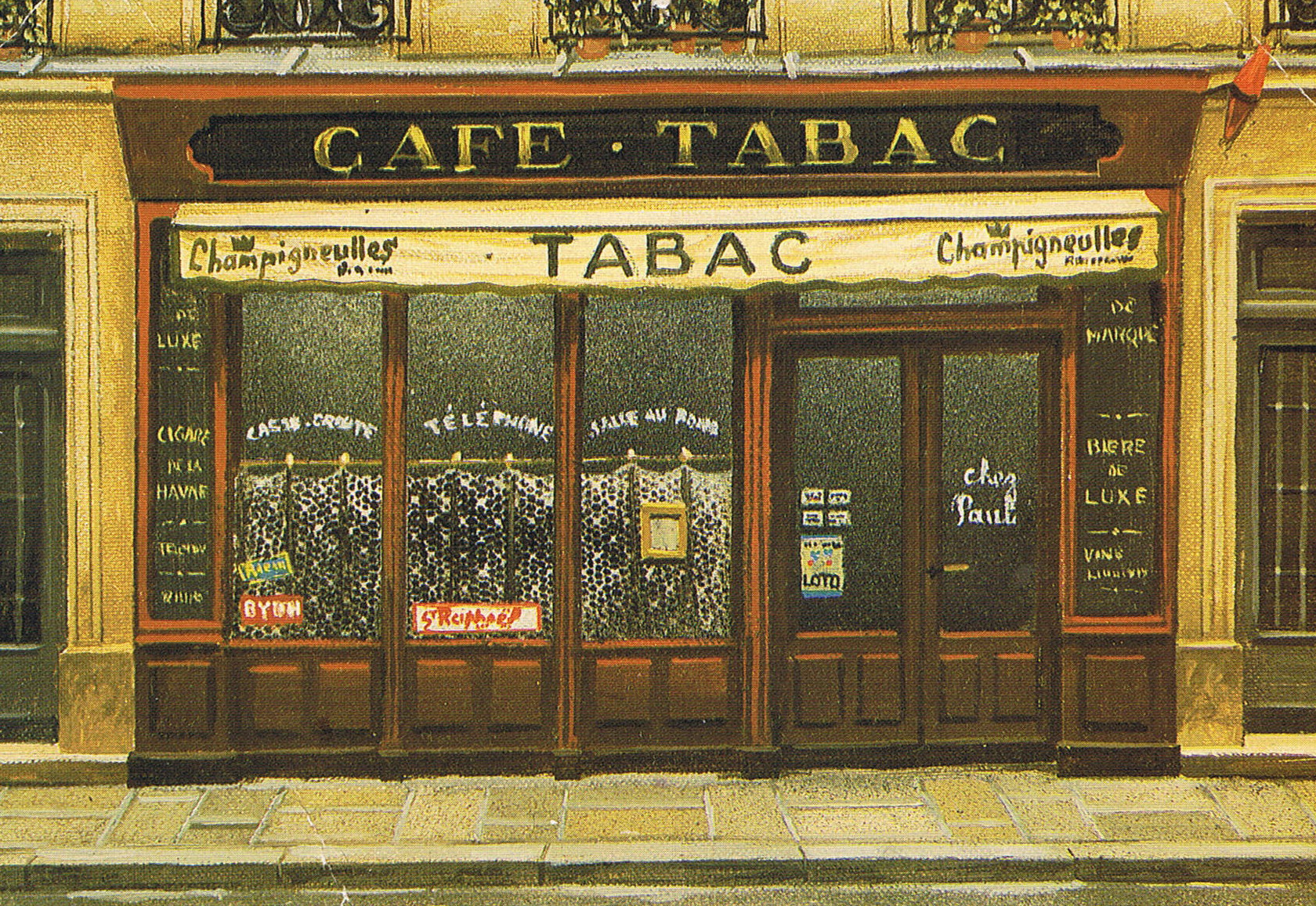 Cafe Tabac Chez Pauls Paris Andre Renoux (1939-2002)